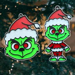 Baby Face Grinch Christmas Oranaments 3d model