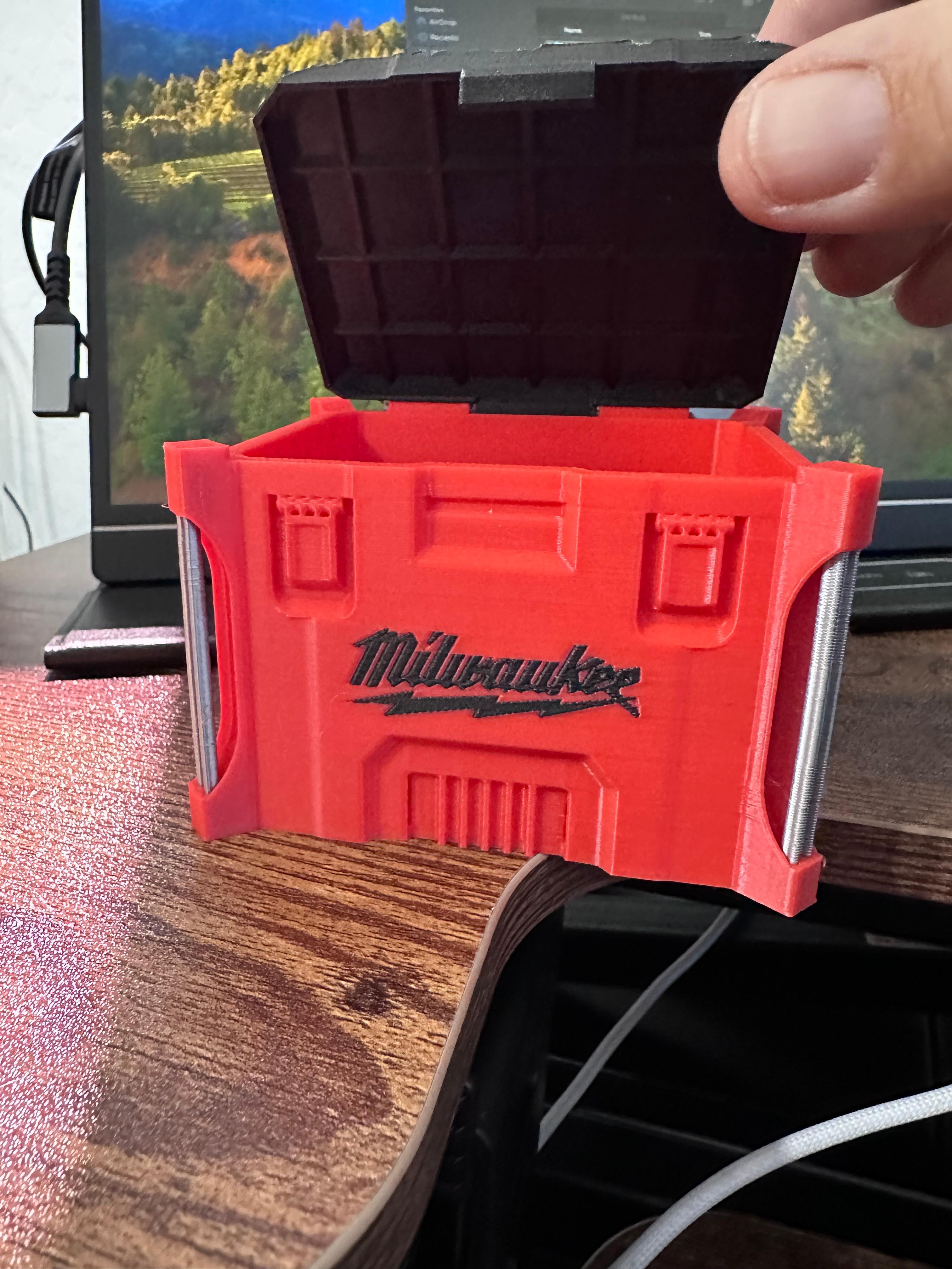 MINI MILWAUKEE PACKOUT BOX - GENERAL STASH CONTAINER - WITH LID AND CASE 3d model