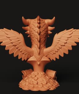 Sleepy Dragon Statue | Hoarding Dragon with Treasure | Fantasy Creature Bust | D&D Mythical Beast 3d model