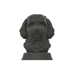Goldendoodle Dog Bust - Golden Retriever Poodle Mix Dog Statue - STL 3MF - 3D Printable Dog Model - 3d model