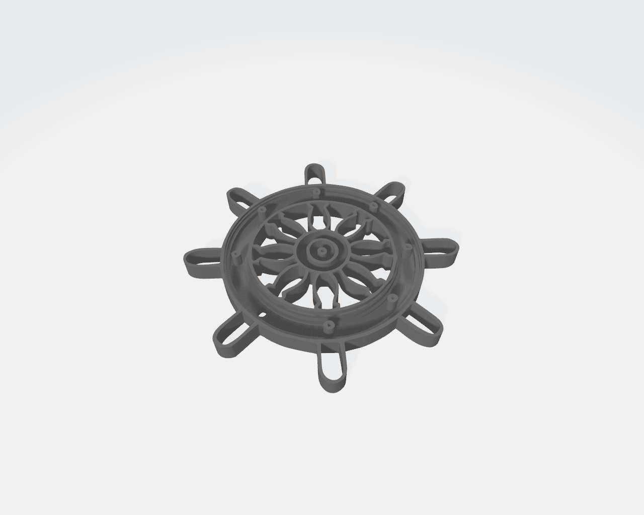 Boat rudder keychain 3d model