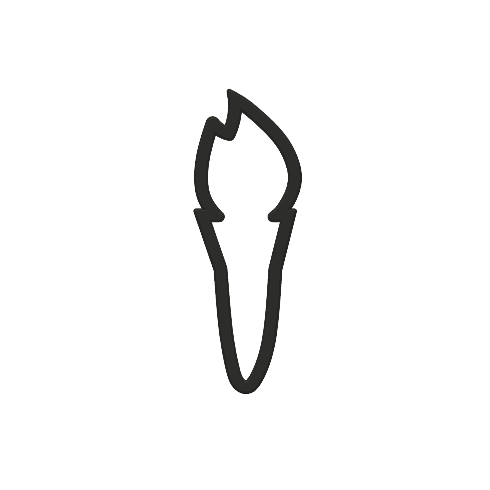 Torch Cookie Cutter STL File - 4 inches 3d model