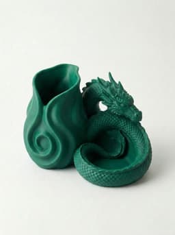 Emerald Dragon Desk Organizer & Catchall 3d model
