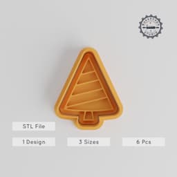 Christmas Tree Shape Cutter & Stamp Set, Perfect for Cookies & Fondant, 3 Sizes, 6 Pieces, Holiday Baking Essentials PRODUCT_4854 3d model