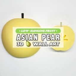 Jumbo Asian Pear Decorative Pop-Out 3D Wall Art :: The 'Low-Hanging Fruit' Collection 3d model