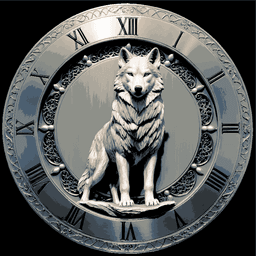 Majestic Wolf Clock Face - Great Christmas Gift - Happy Friday! 3d model