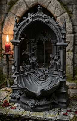 Gothic Rose Altar Trinket Holder 3d model