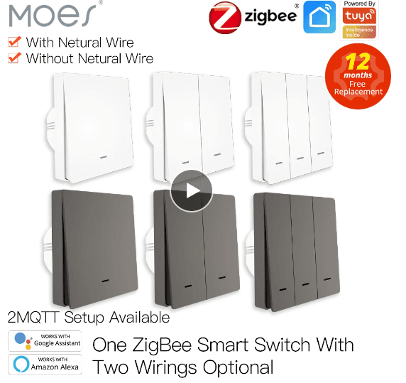 Moes Zigbee Tuya US Wall Switch Plate 3d model