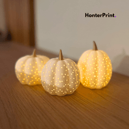 Luxury Pumpkin Lantern Bundle STL | LED Candle Pumpkin Set | Fall Decor 3D Print Files | Autumn Pump 3d model