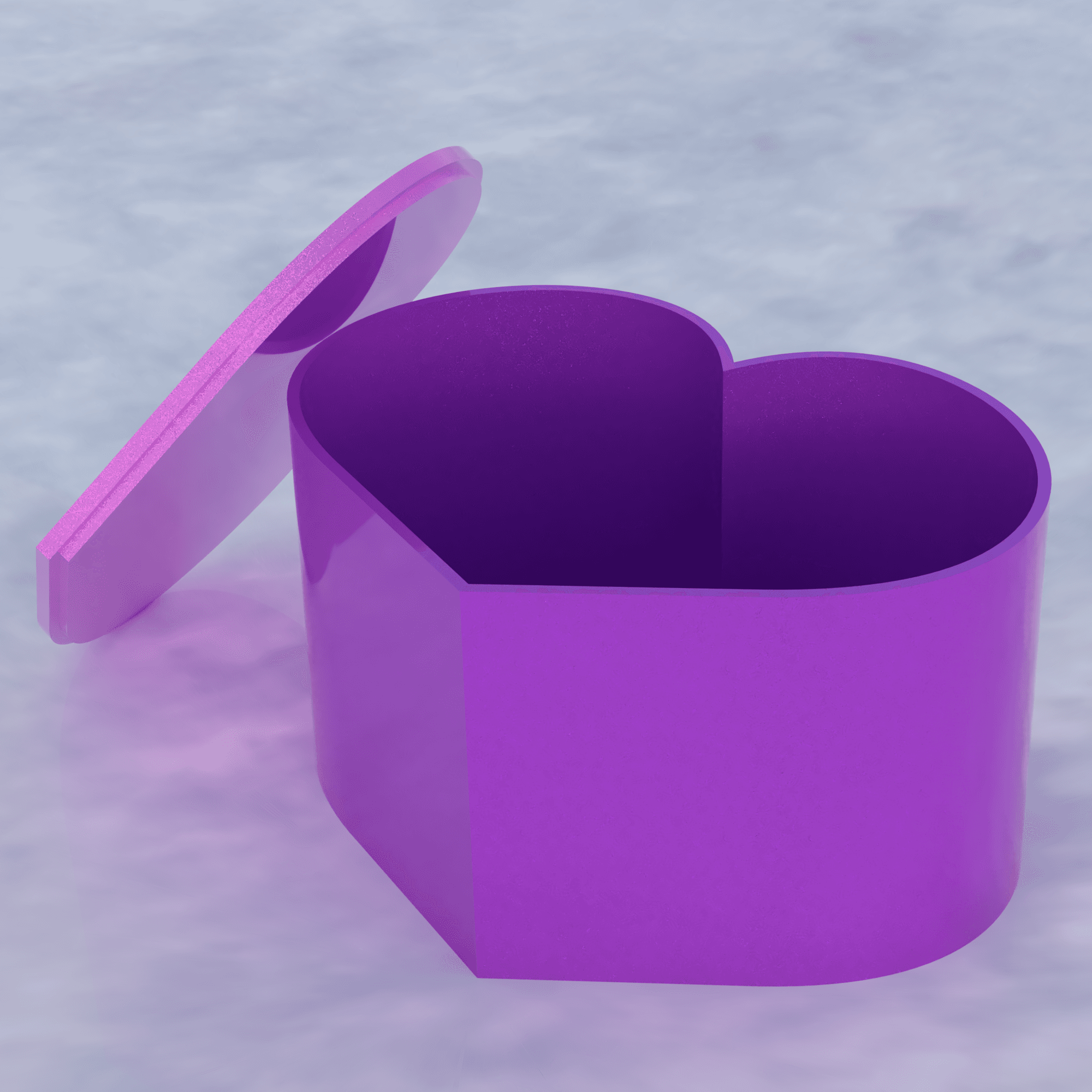 Heart-shaped box with lid for Valentine's 3d model