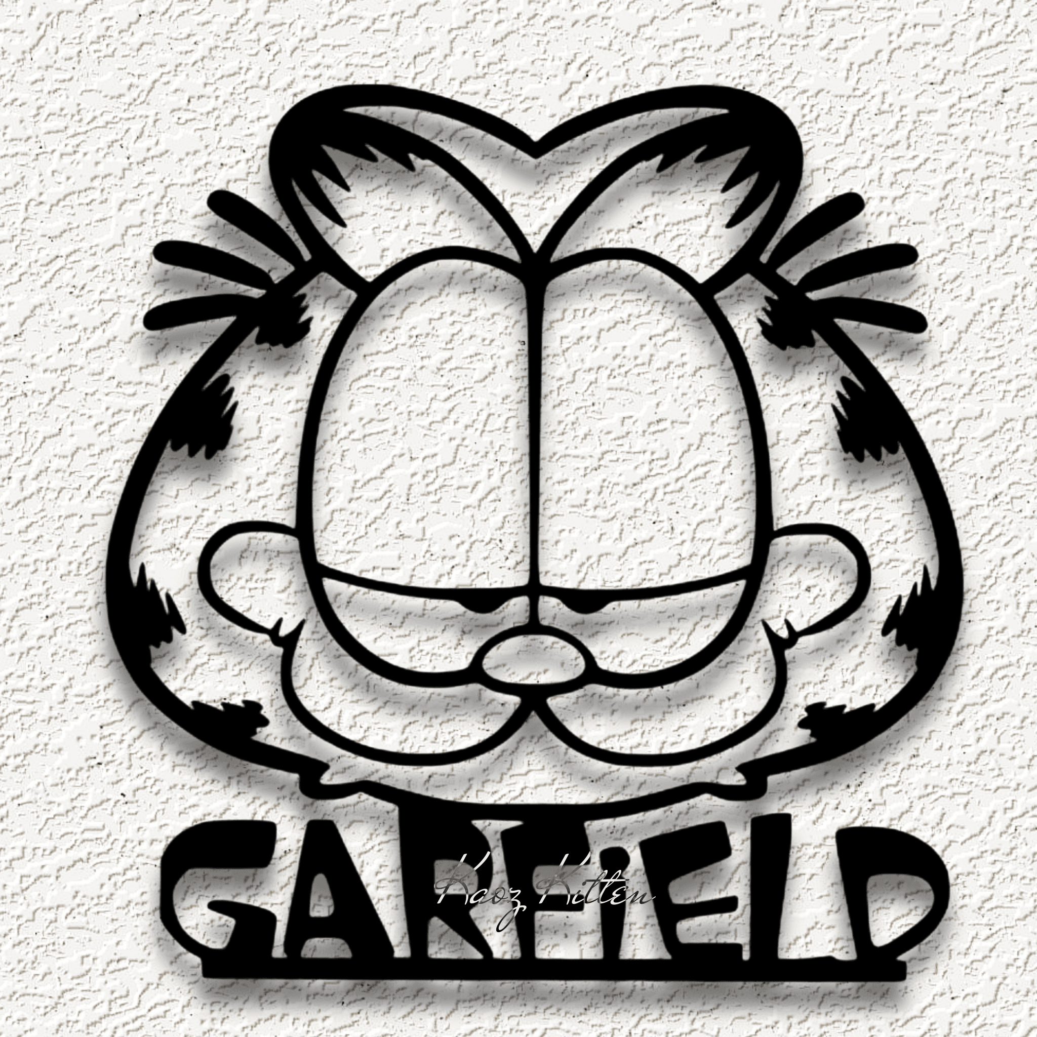 garfield the cat face WALL ART HOME DECOR 3d model