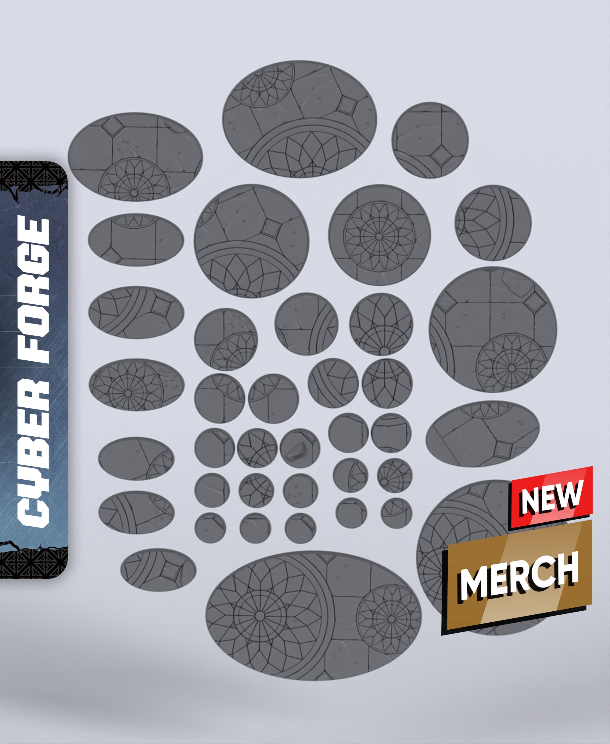 Titan Cry Bases - With Free Cyberpunk Warhammer - 40k Sci-Fi Gift Ideas for RPG and Wargamers 3d model