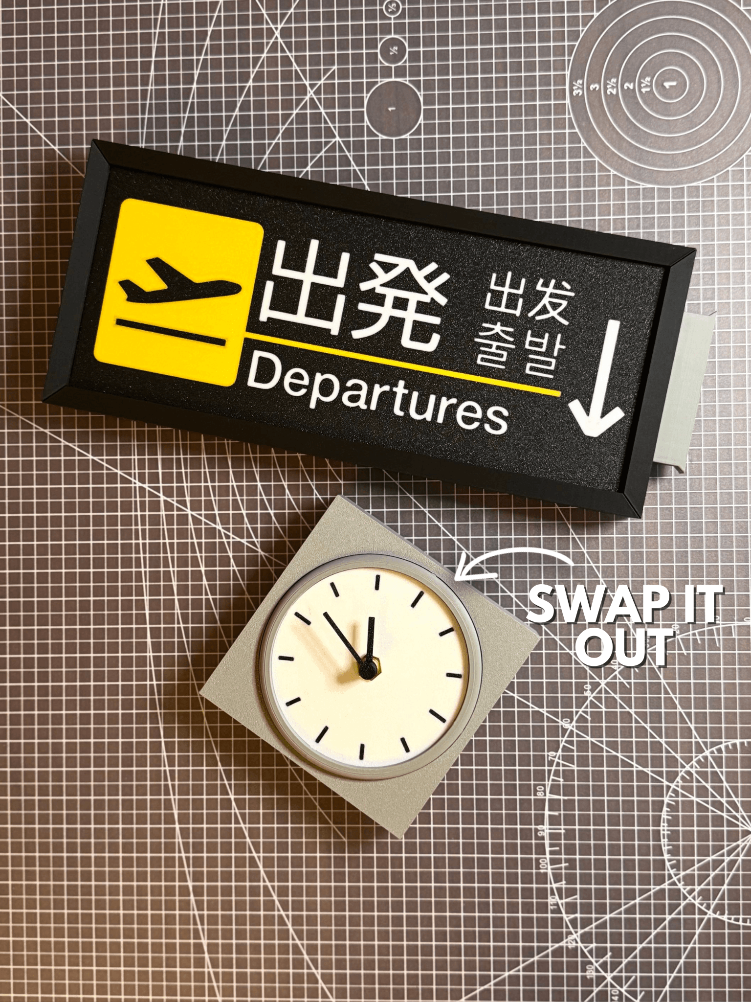 Airport Sign ADD-ON - Clock Attachment 3d model