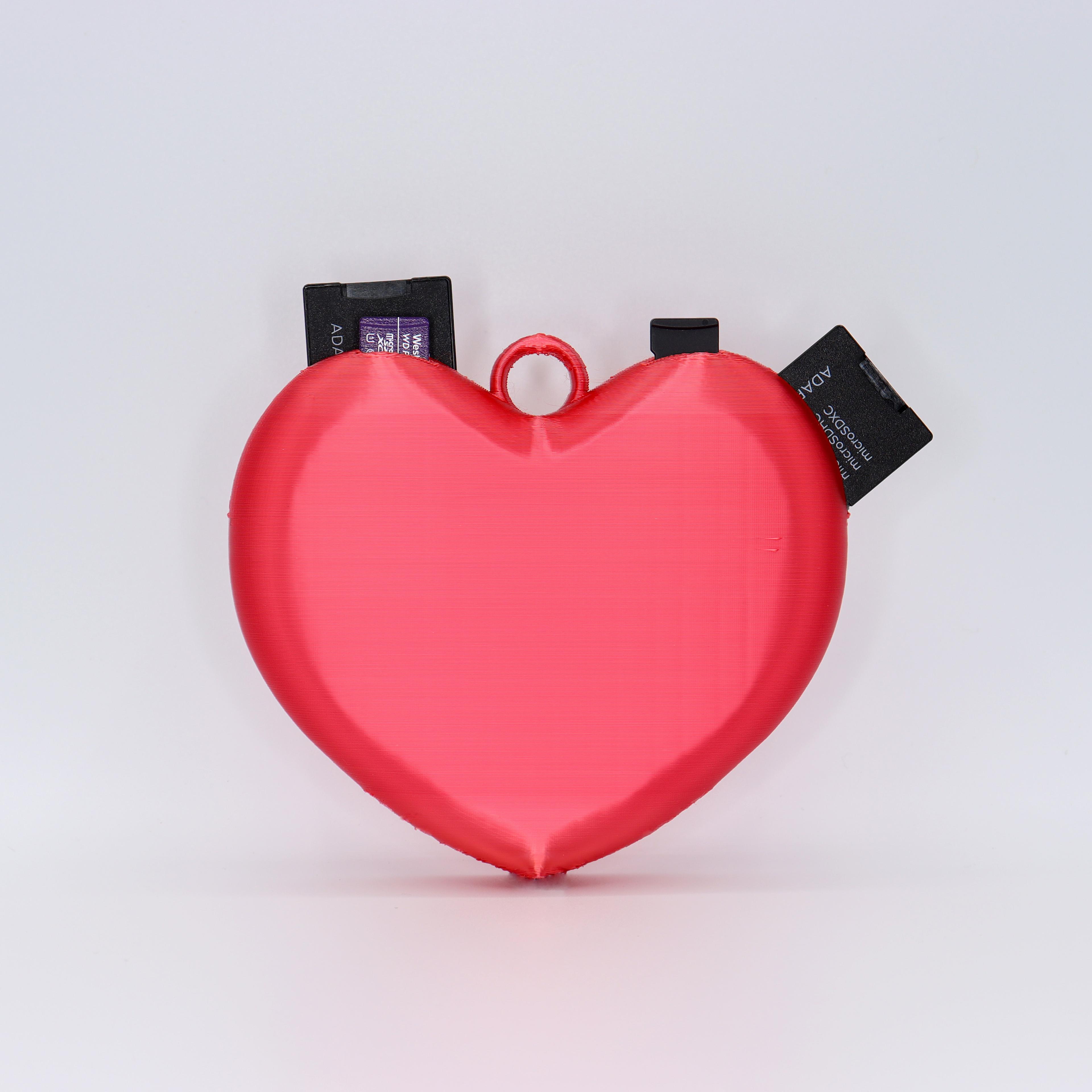 Heart SD card holder 3d model