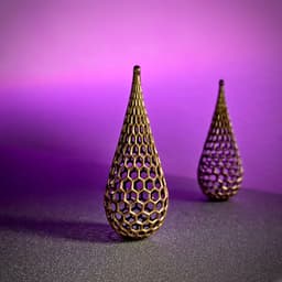 Hexamesh Teardrop Earring 3d model