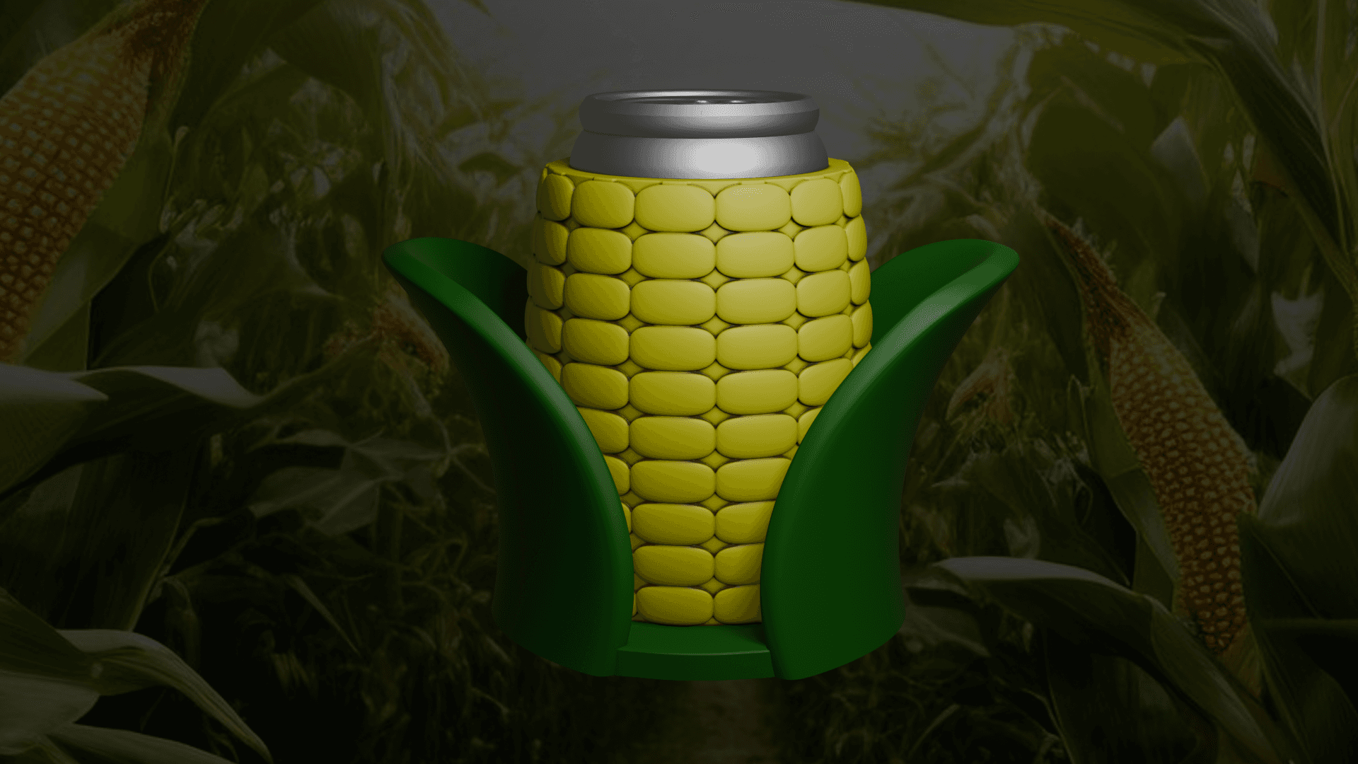 Corn Beer Can Holder / Koozie with Husk 3d model