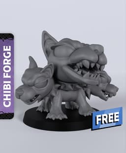 Cerberus Chibi - With Free Dragon - 5e DnD Inspired for RPG and Wargamers 3d model