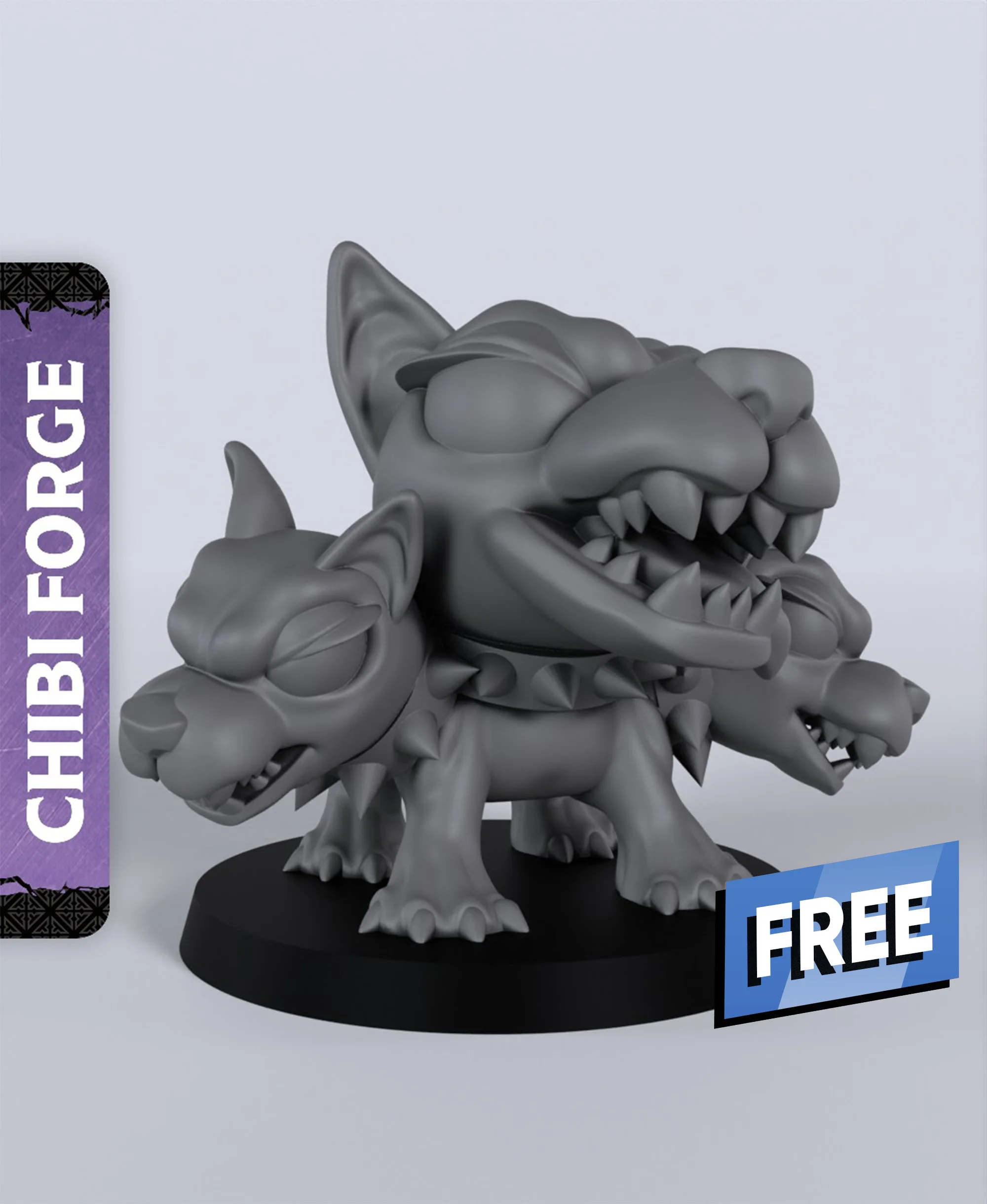 Cerberus Chibi - With Free Dragon - 5e DnD Inspired for RPG and Wargamers 3d model