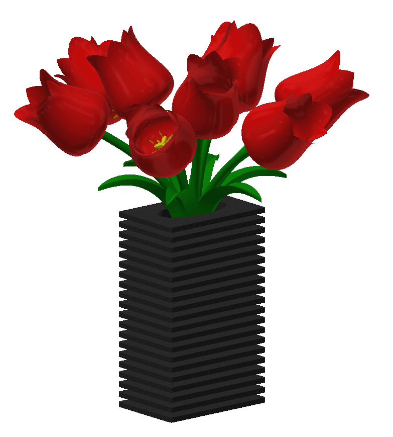 Decorative flower plant vase 3d model