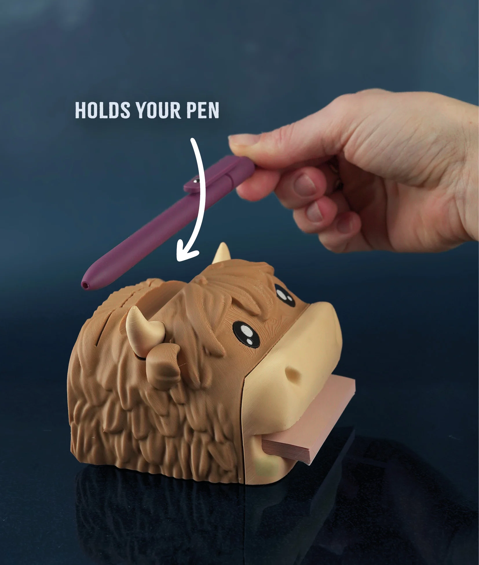 Highland Cow Desk Organizer 3d model