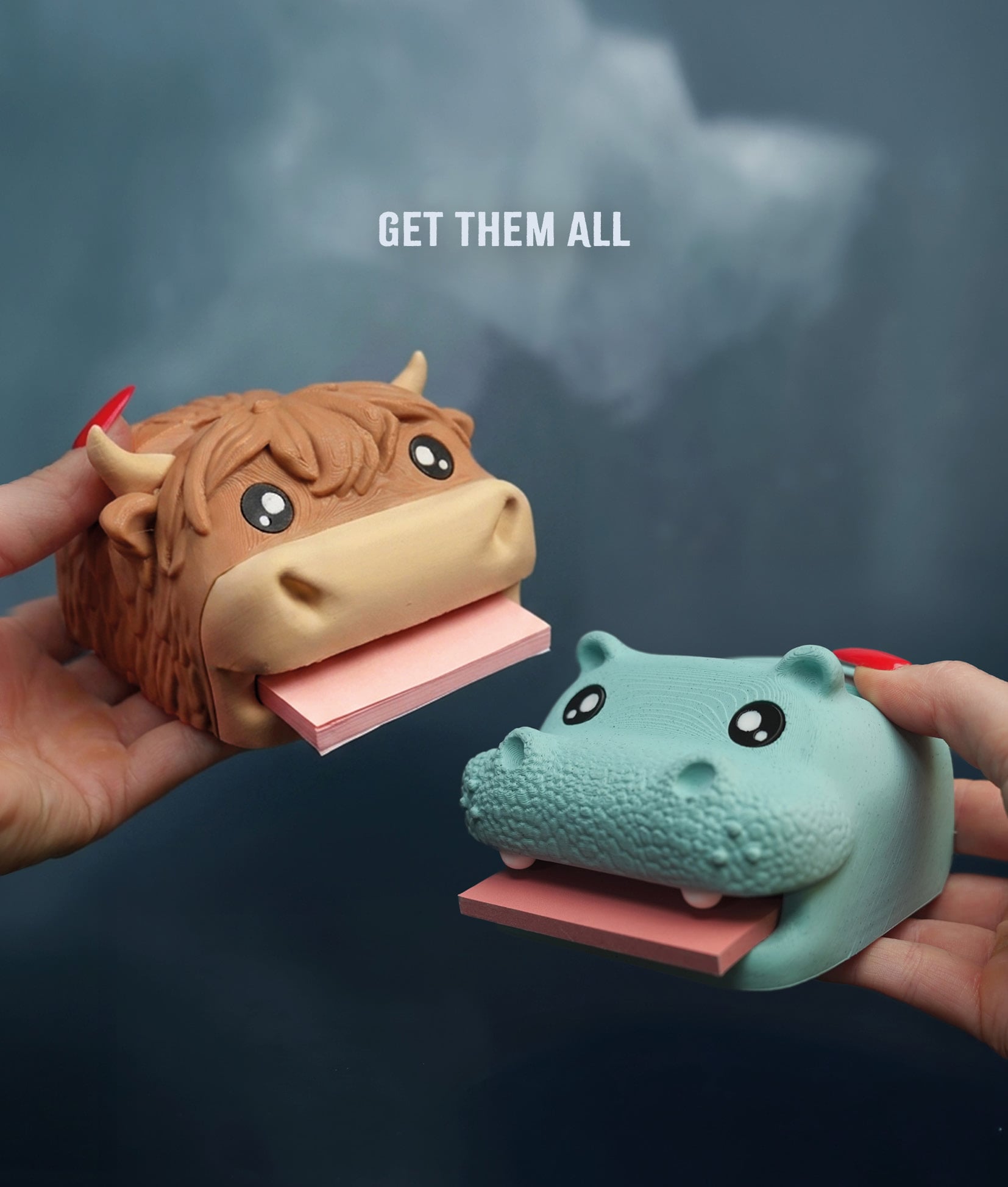 Highland Cow Desk Organizer 3d model