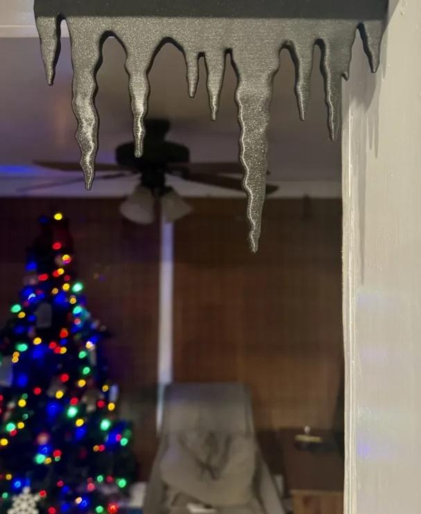 Magnetic (or stick on) Icicle decoration for doors or windows - We don't have Icicles in my part of town, so I went for Black Ice.... Seemed logical... - 3d model