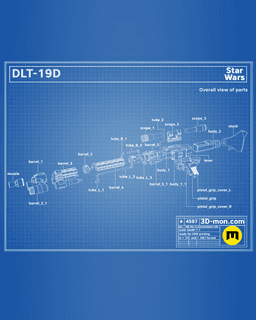 DLT-19D Blaster - Star Wars 3d model