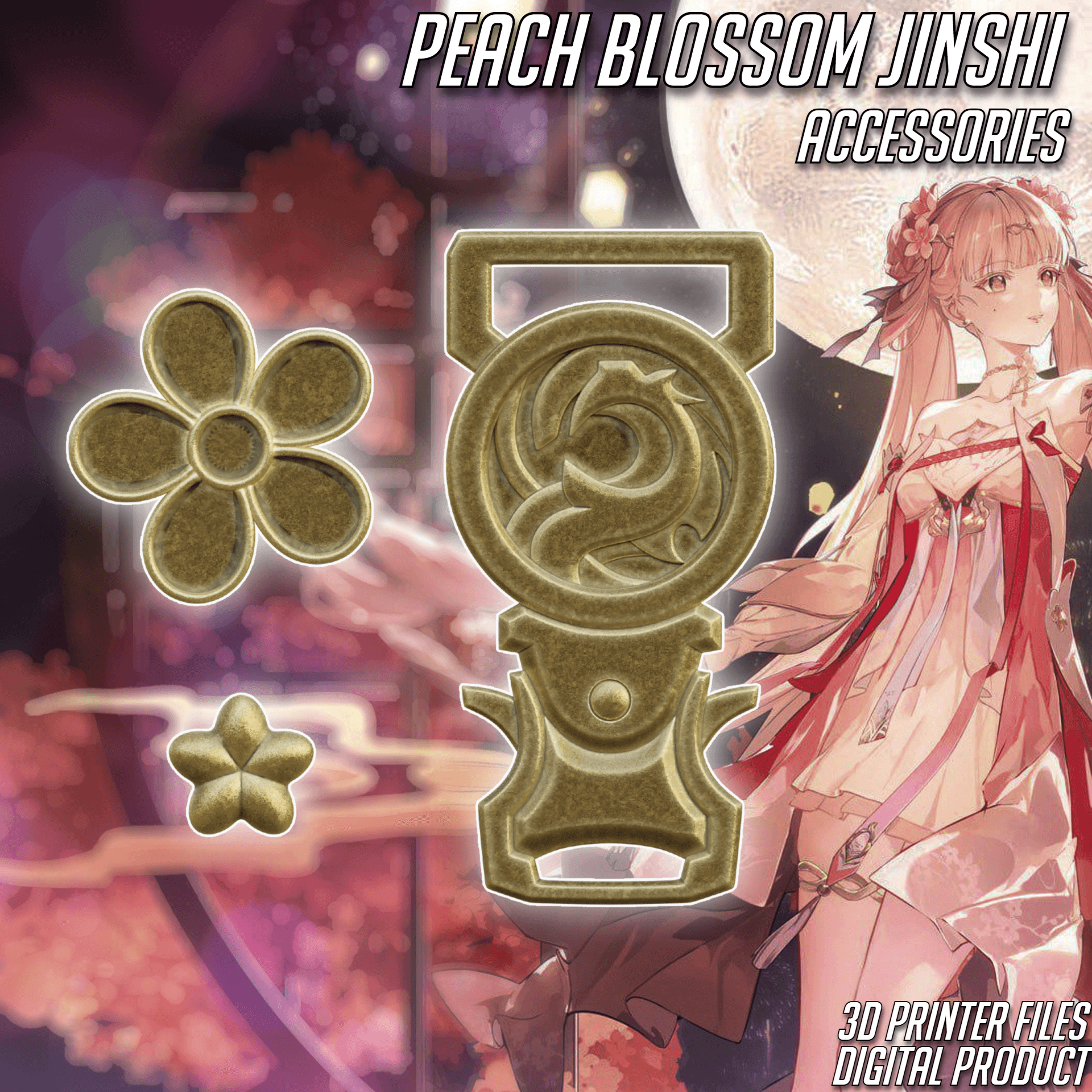 Peach Blossom Jinshi Accessories Wuthering waves 3d model