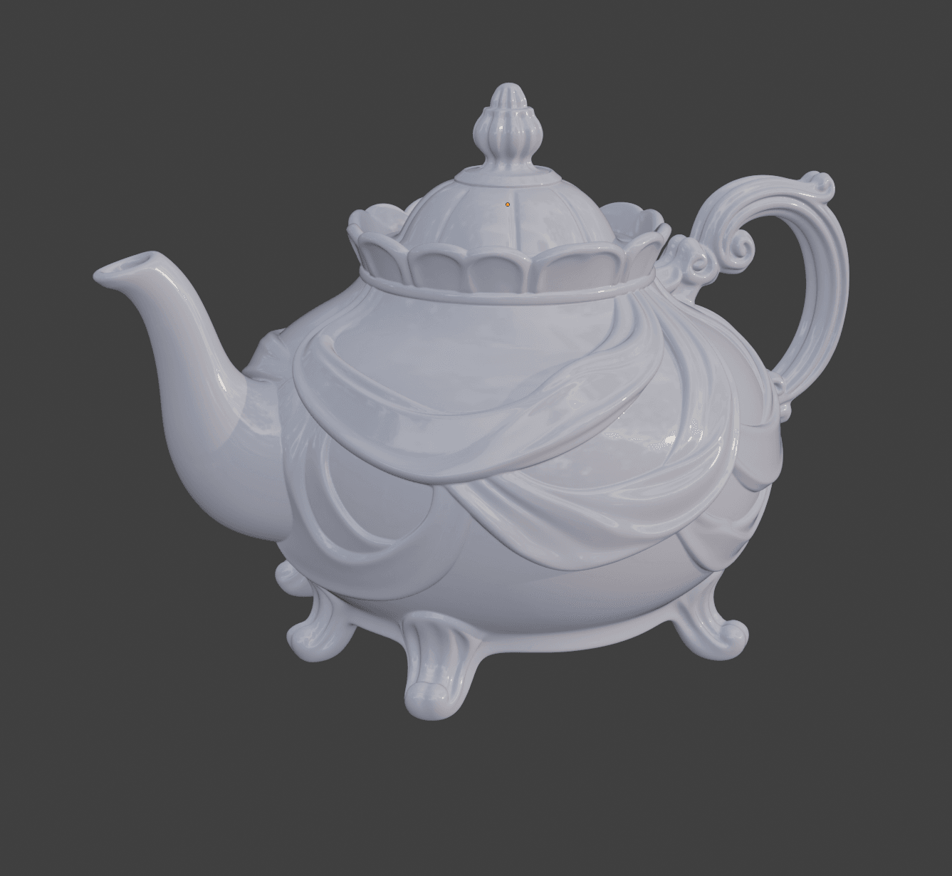 Ceramic Tea Pot with lid 3d model