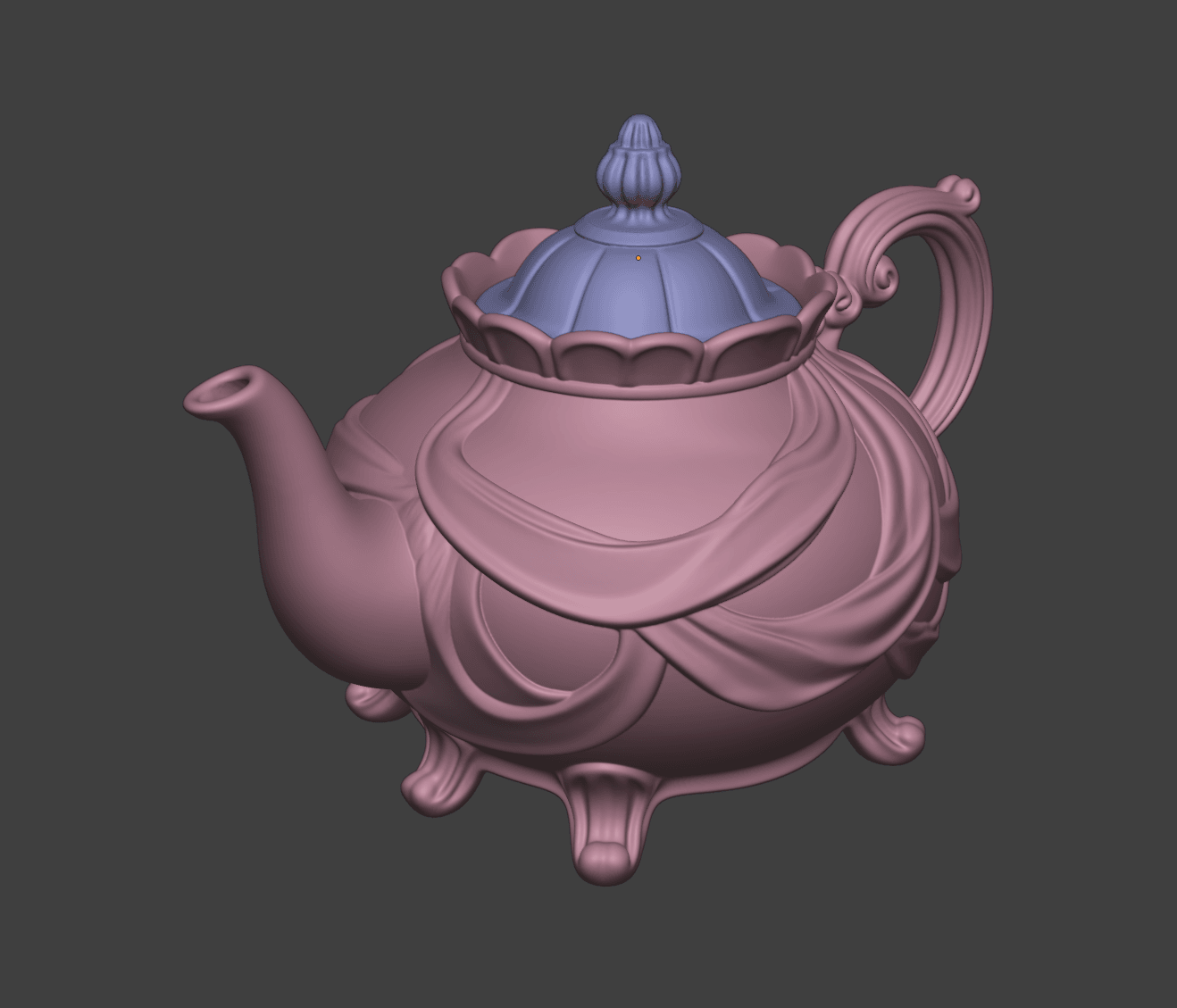 Ceramic Tea Pot with lid 3d model