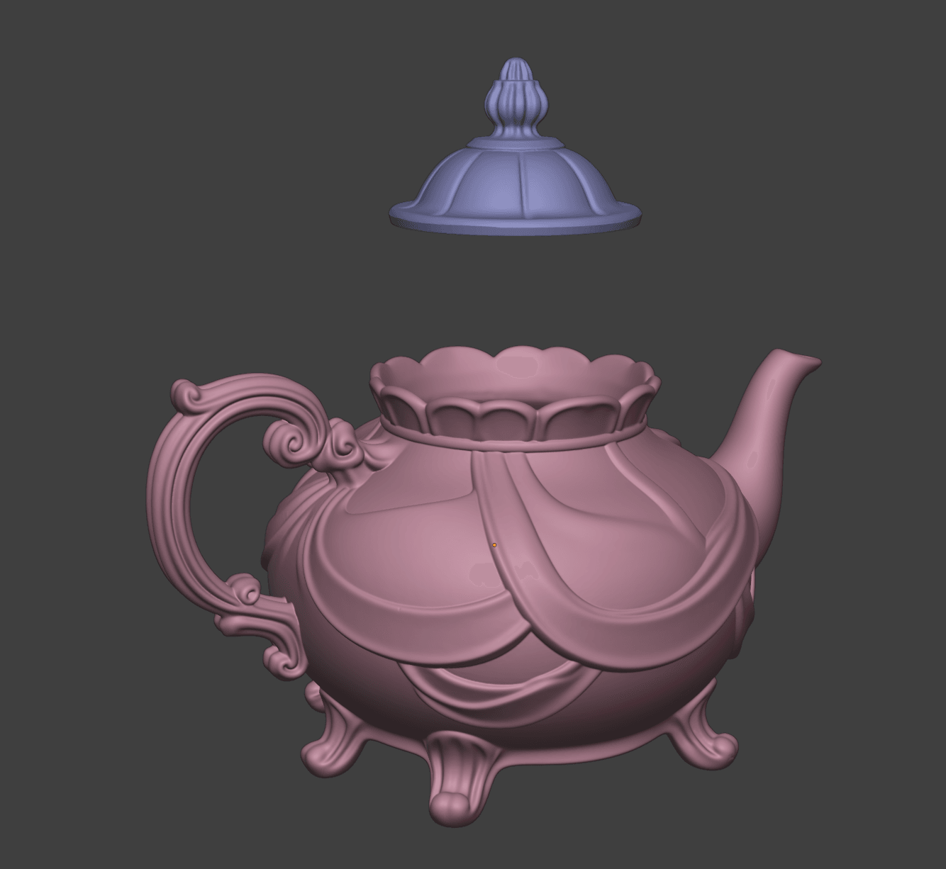 Ceramic Tea Pot with lid 3d model