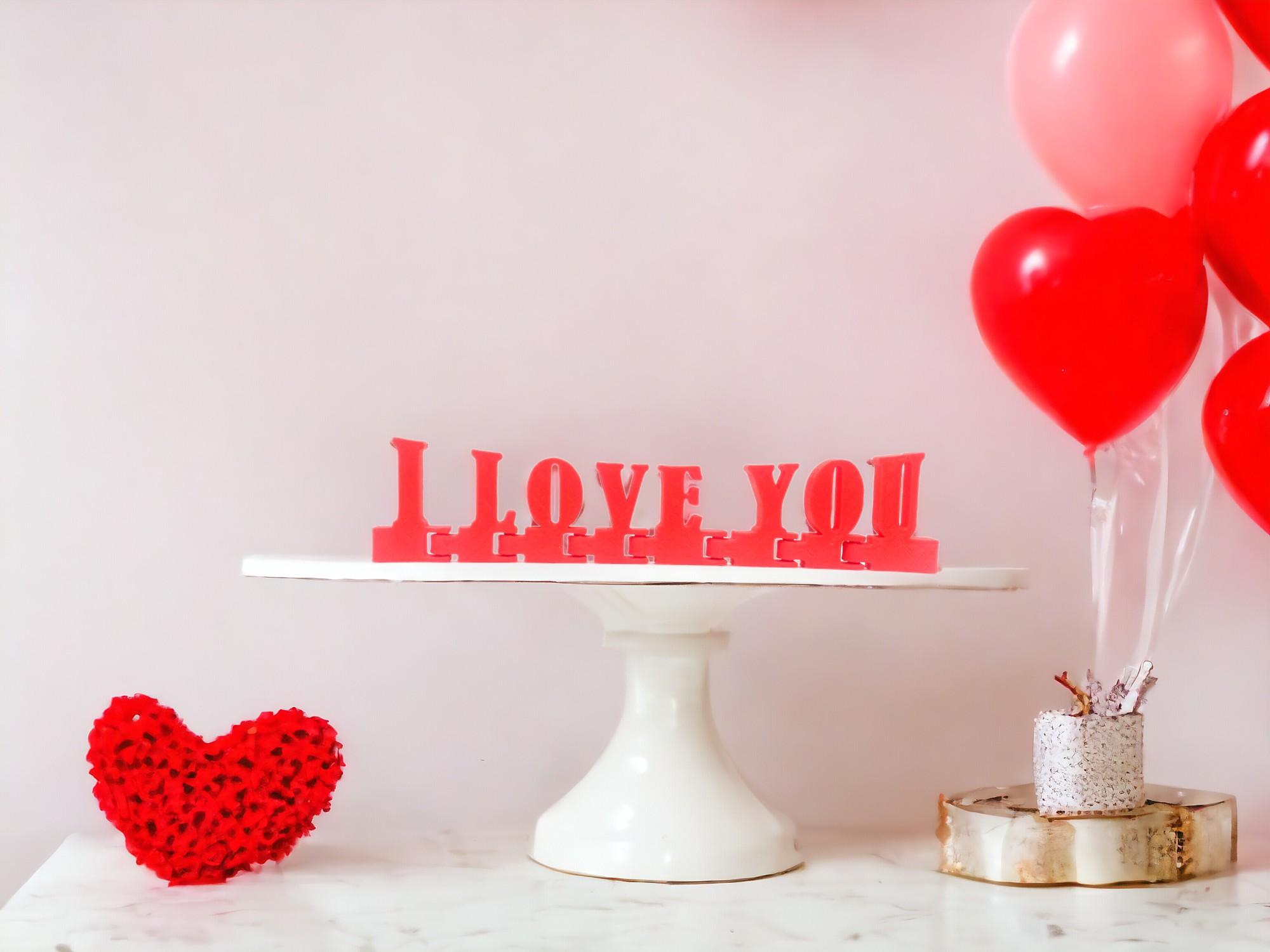 Lettres Articulées "I Love You" en 3D – Message d'Affection 3d model