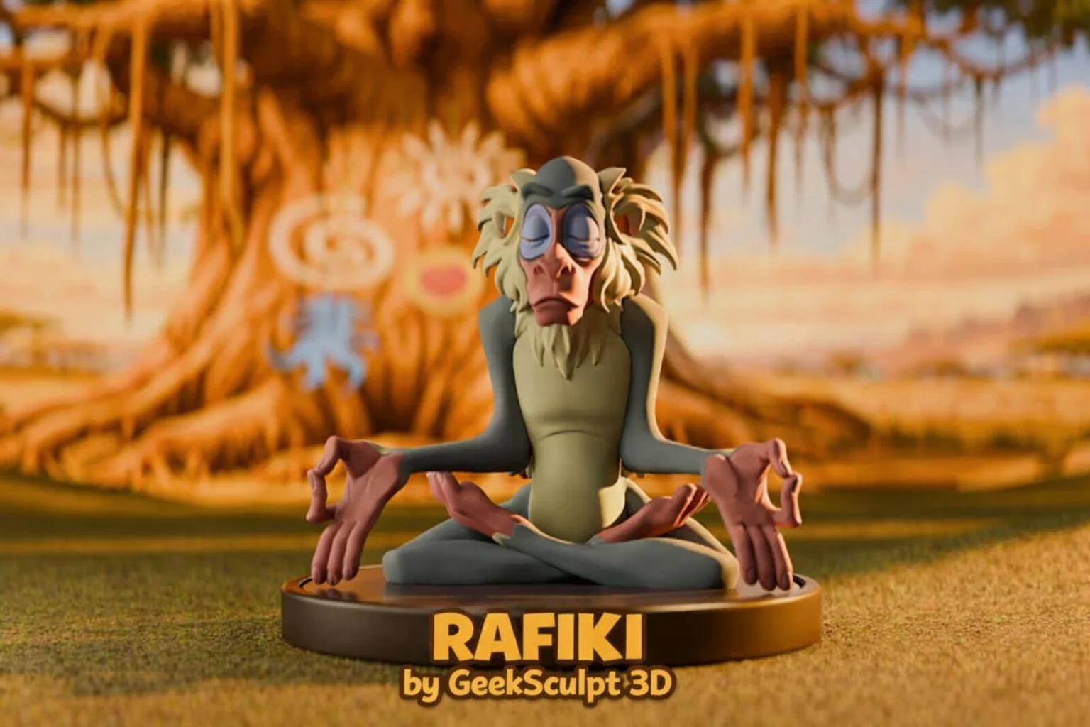 Lion King Rafiki Collectible Action Figure 3d model