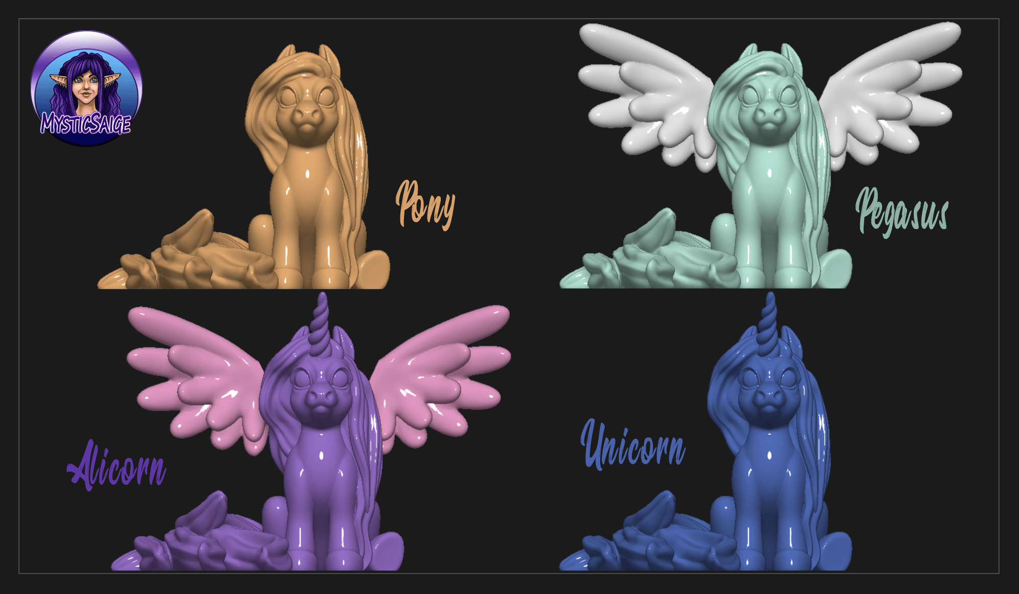 Unicorn Variations 3d model