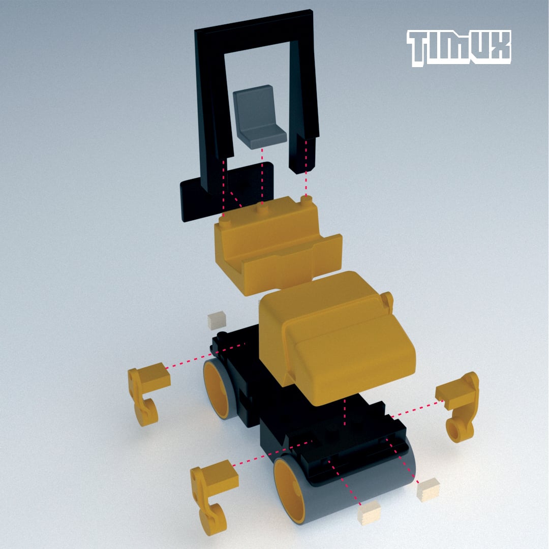 COMPACTOR MACHINERY TOY - PHONE HOLDER 3d model