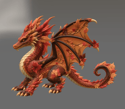 Autumn Ember Dragon STL File for 3D Print 3d model