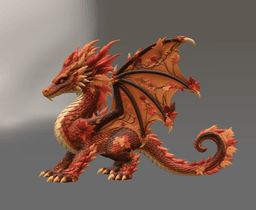 Autumn Ember Dragon STL File for 3D Print 3d model