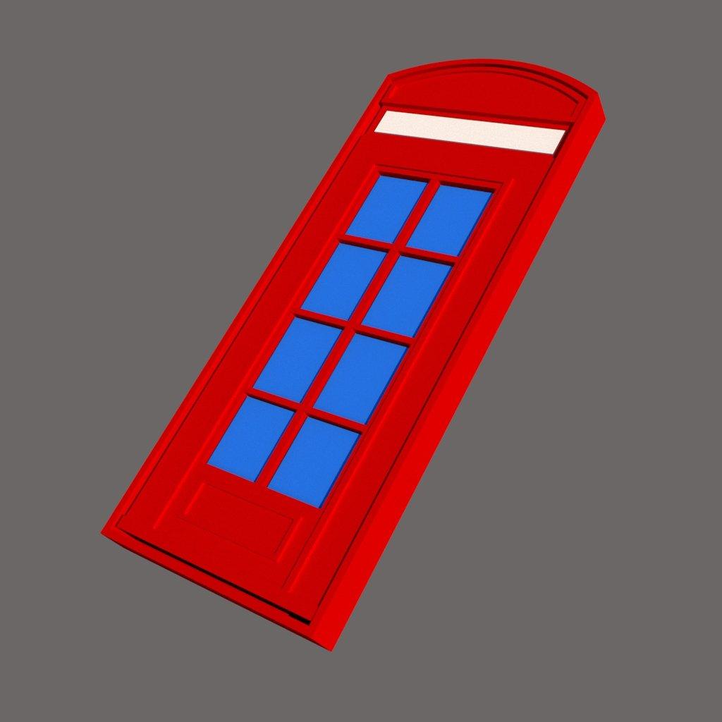 British Telephone Booth Inspired Door 3d model