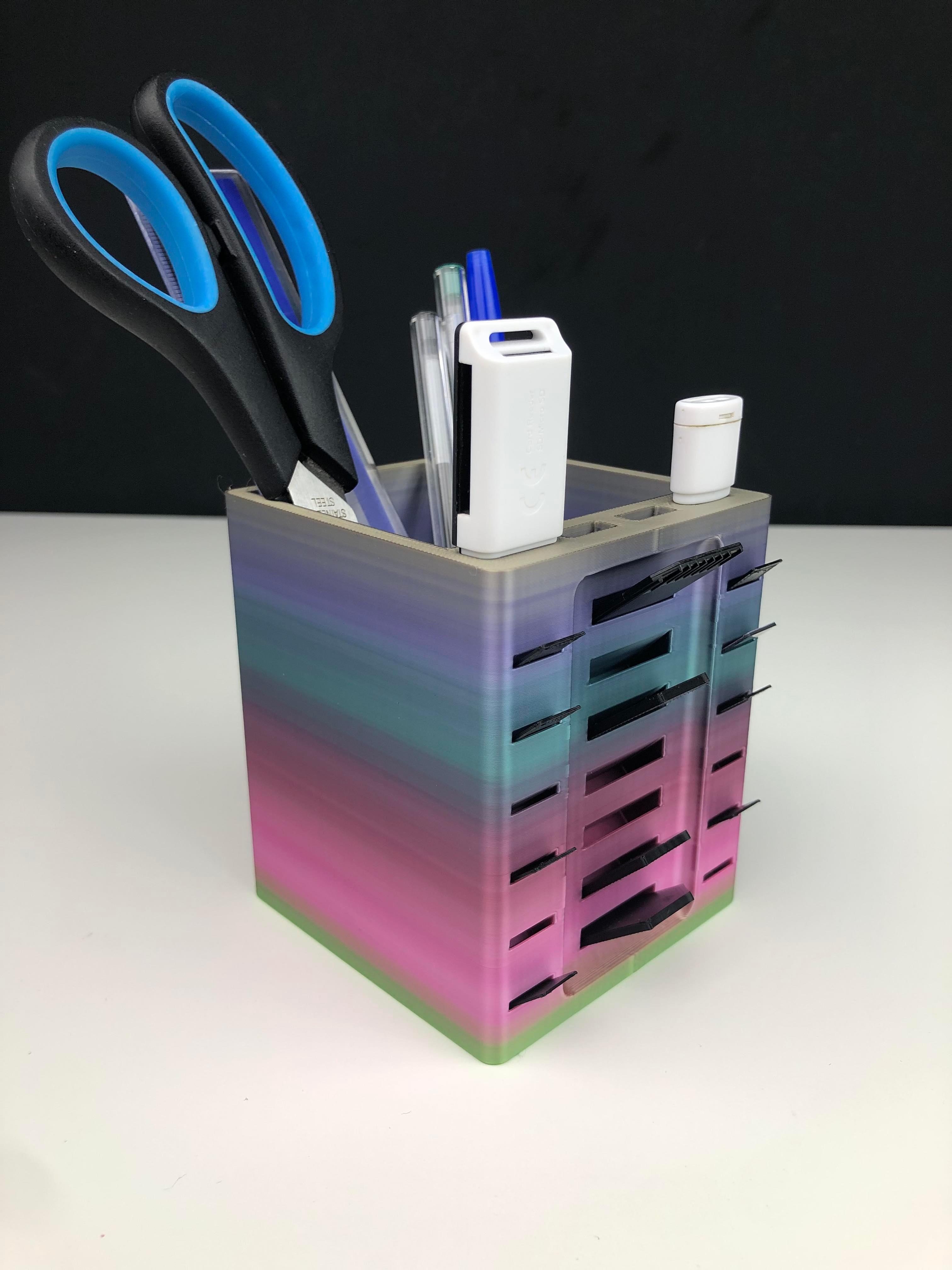 Stationary Organizer with USB/SD and Micro SD Holders 3d model