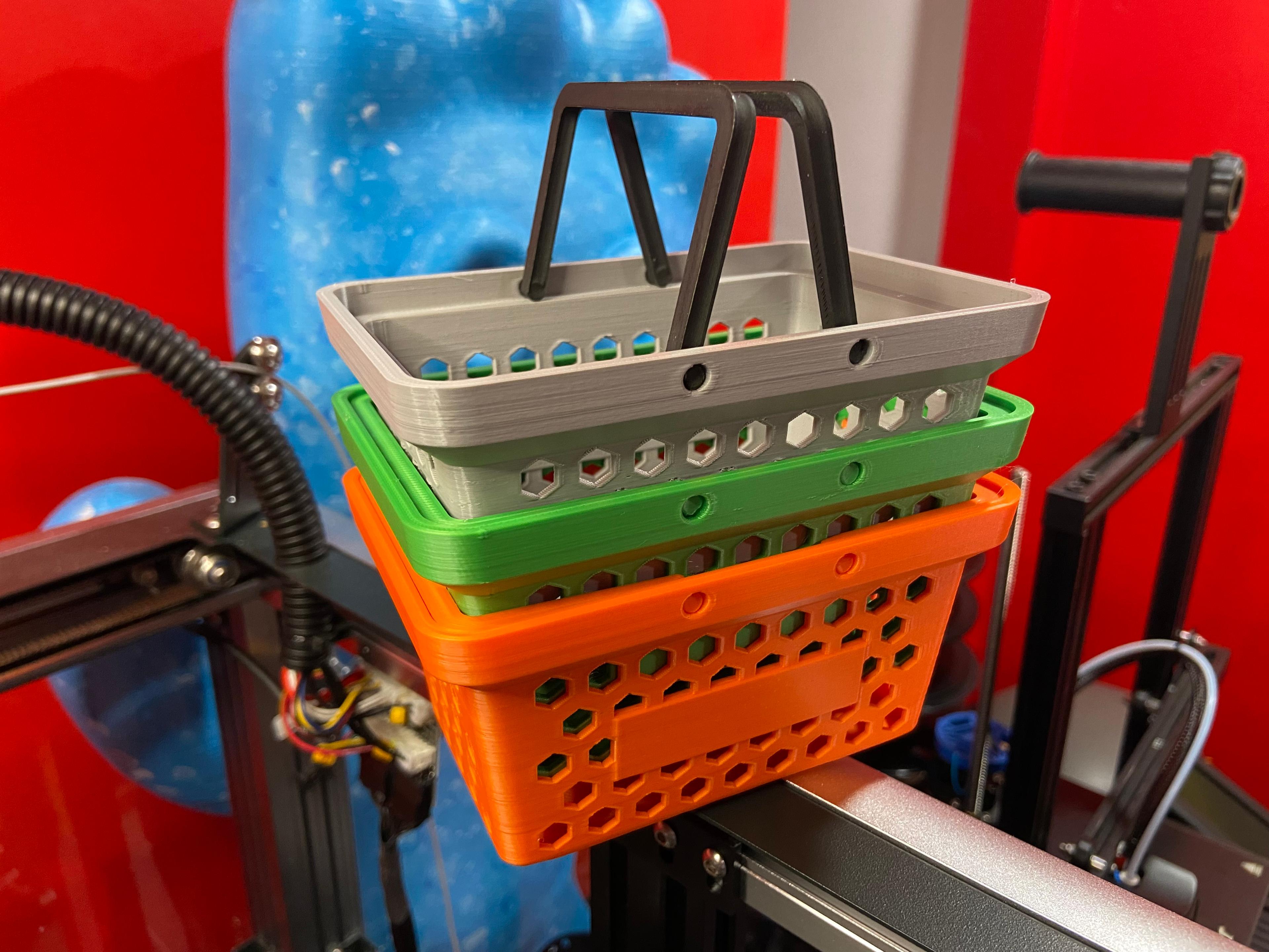Desk Shopping Basket (Support Free) 3d model
