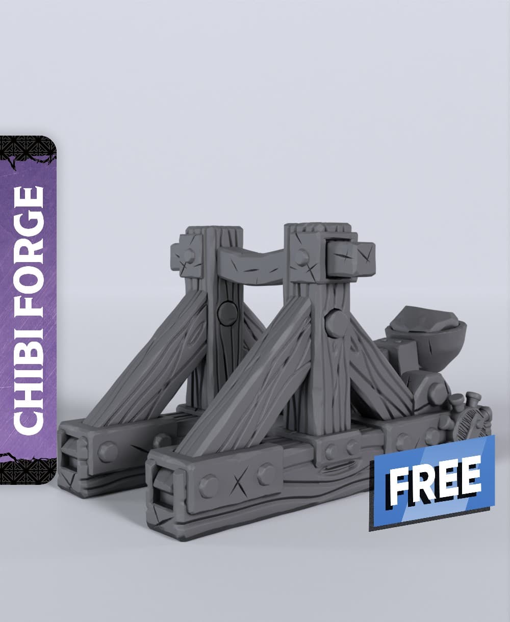 Chibi Catapult - With Free Dragon - 5e DnD Inspired for RPG and Wargamers 3d model