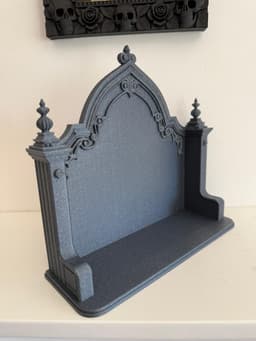 Gothic Altar Shelf STL 3MF | Cathedral Arch Display Stand 3D Print Model | Dark Occult Home Decor 3d model