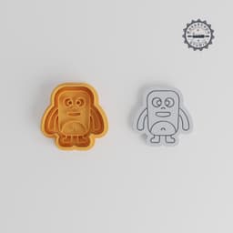 Rectangle Monster Cookie Cutter & Stamp, Alien Cartoon Character, 3 Size Set, Ideal for Cookies & Fondant, 6 Piece Collection PRODUCT_3044 3d model
