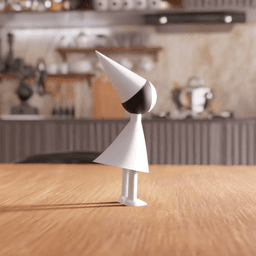 Abstract Character Figurine with Cone Hat 3d model