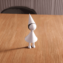 Abstract Character Figurine with Cone Hat 3d model