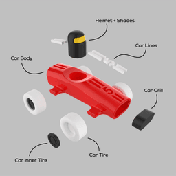 Formula 1 Bookend 3d model