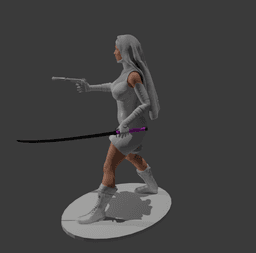 Combat Nun with Katana & Pistol 3D Printable STL Figure 3d model