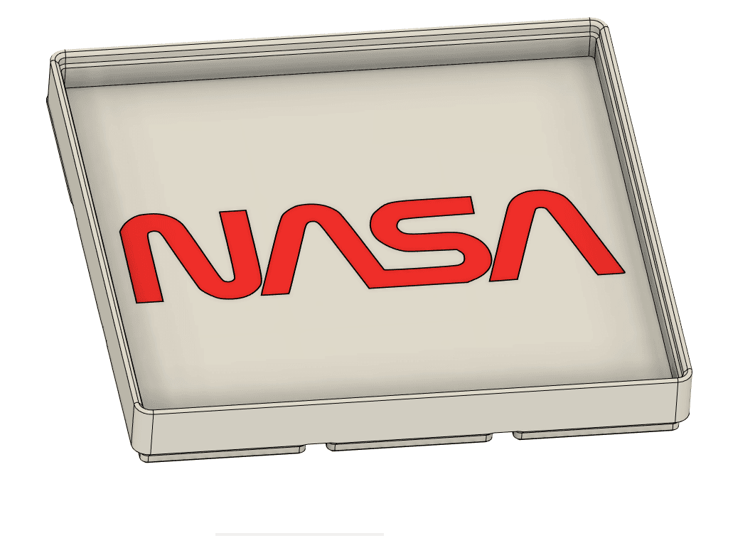 Gridfinity Coaster NASA Logo (3x3) 3d model