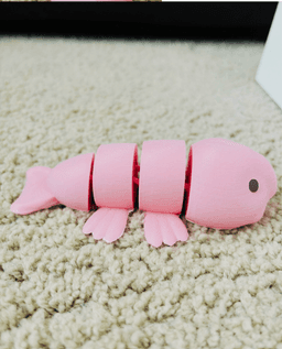 articulated blobfish - Print in Place 3d model