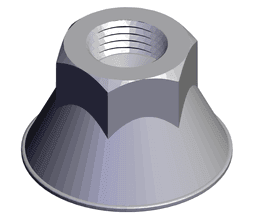 PTFE M10 Flanged Nut 3d model